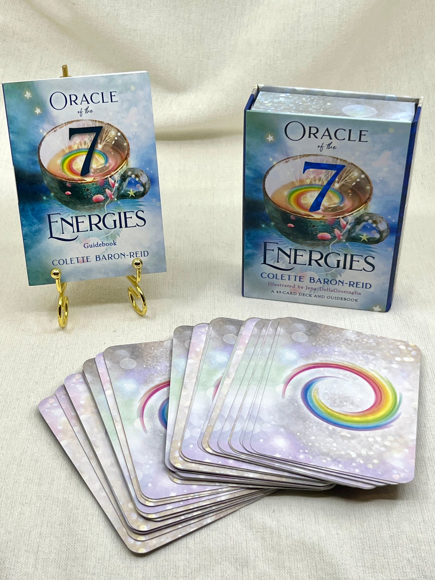 Oracle of the 7 Energies card set with guidebook on a light background