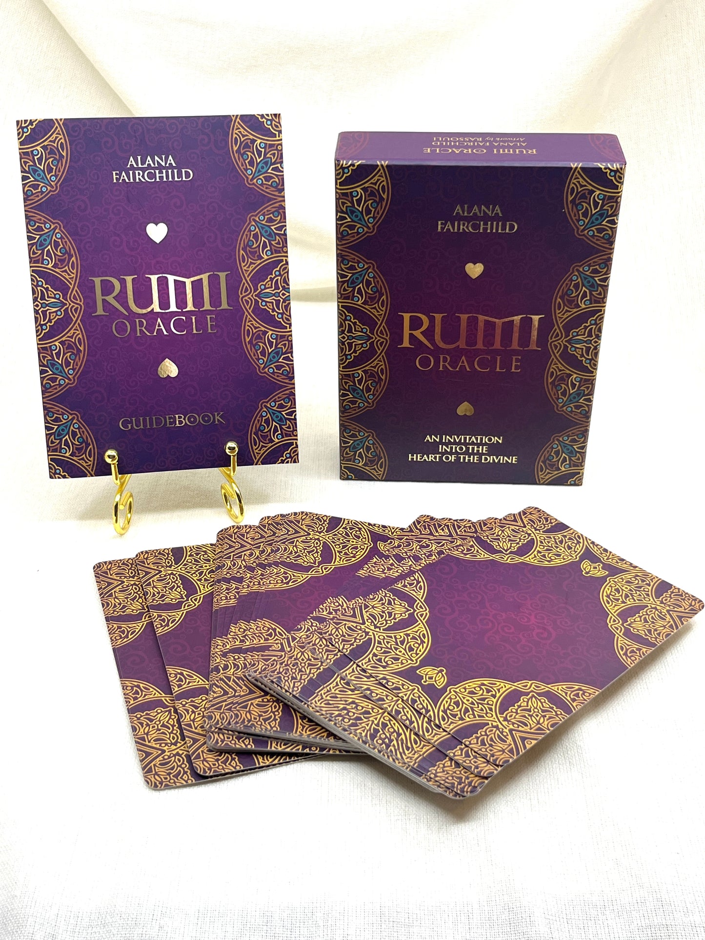 Rumi Oracle cards by Alana Fairchild on a white background