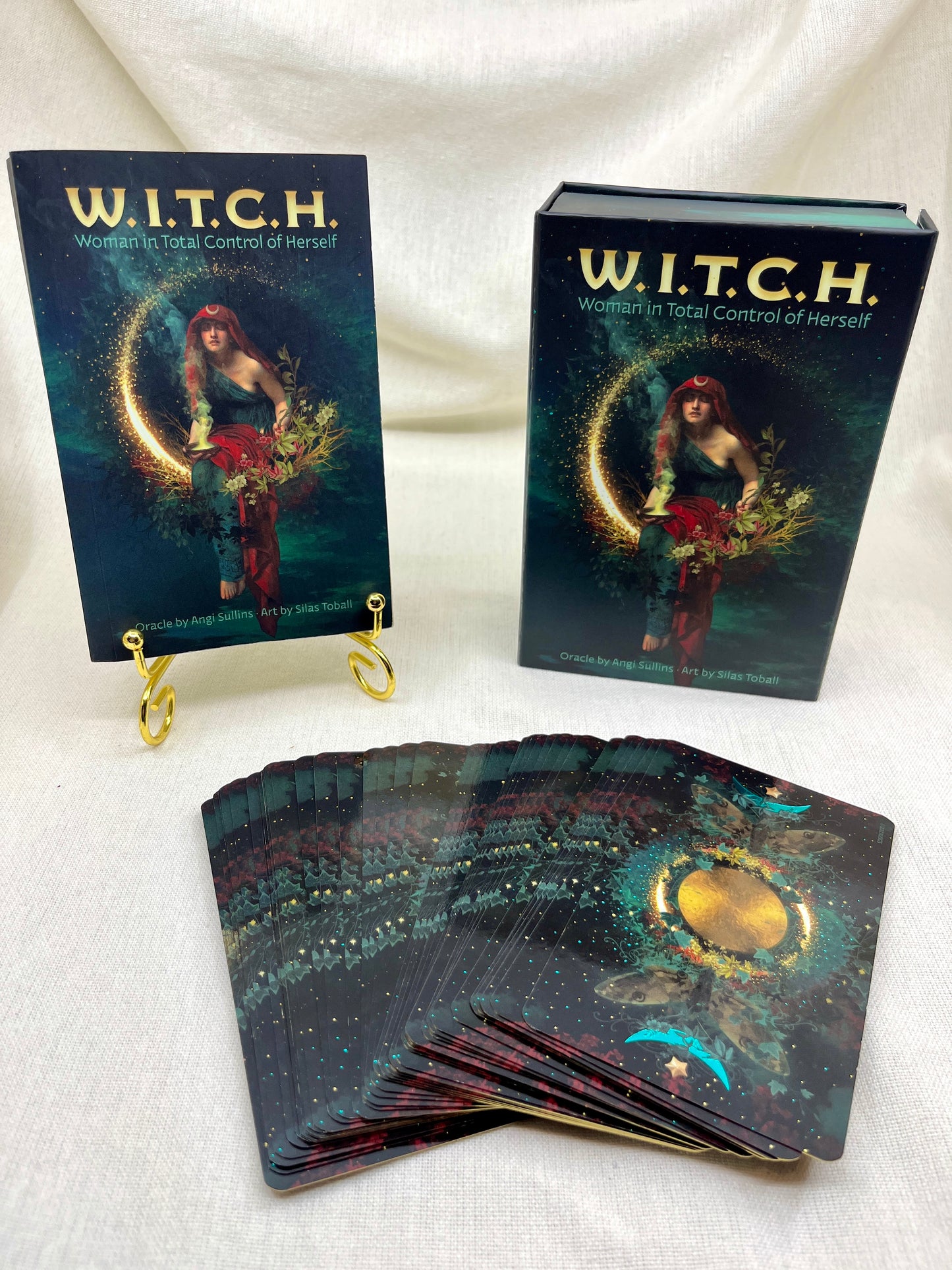 WITCH tarot cards with a woman illustration on a white background