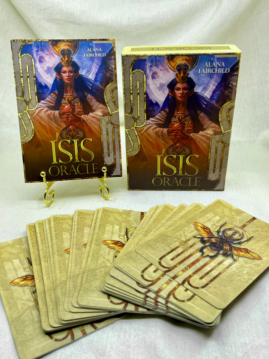 Isis Oracle cards with packaging on a white background